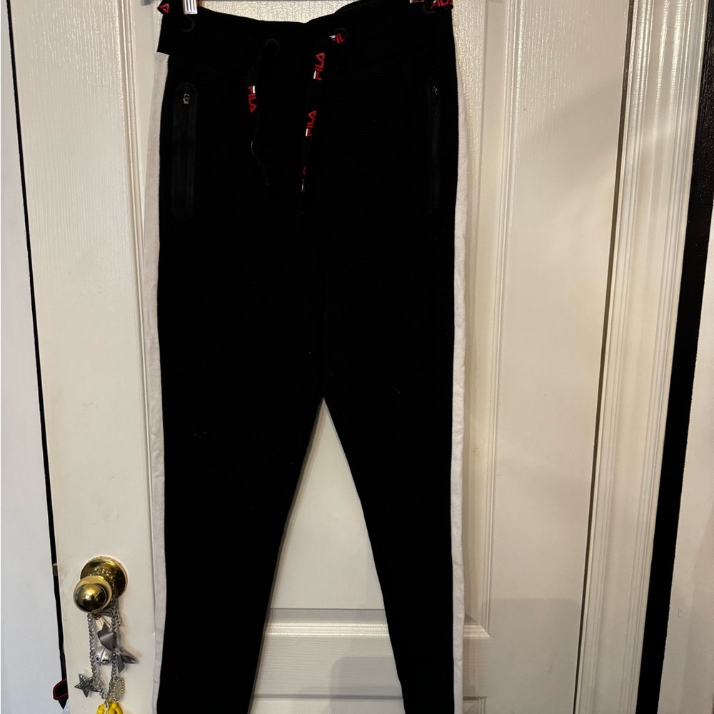 Fila Black and White Track Pants